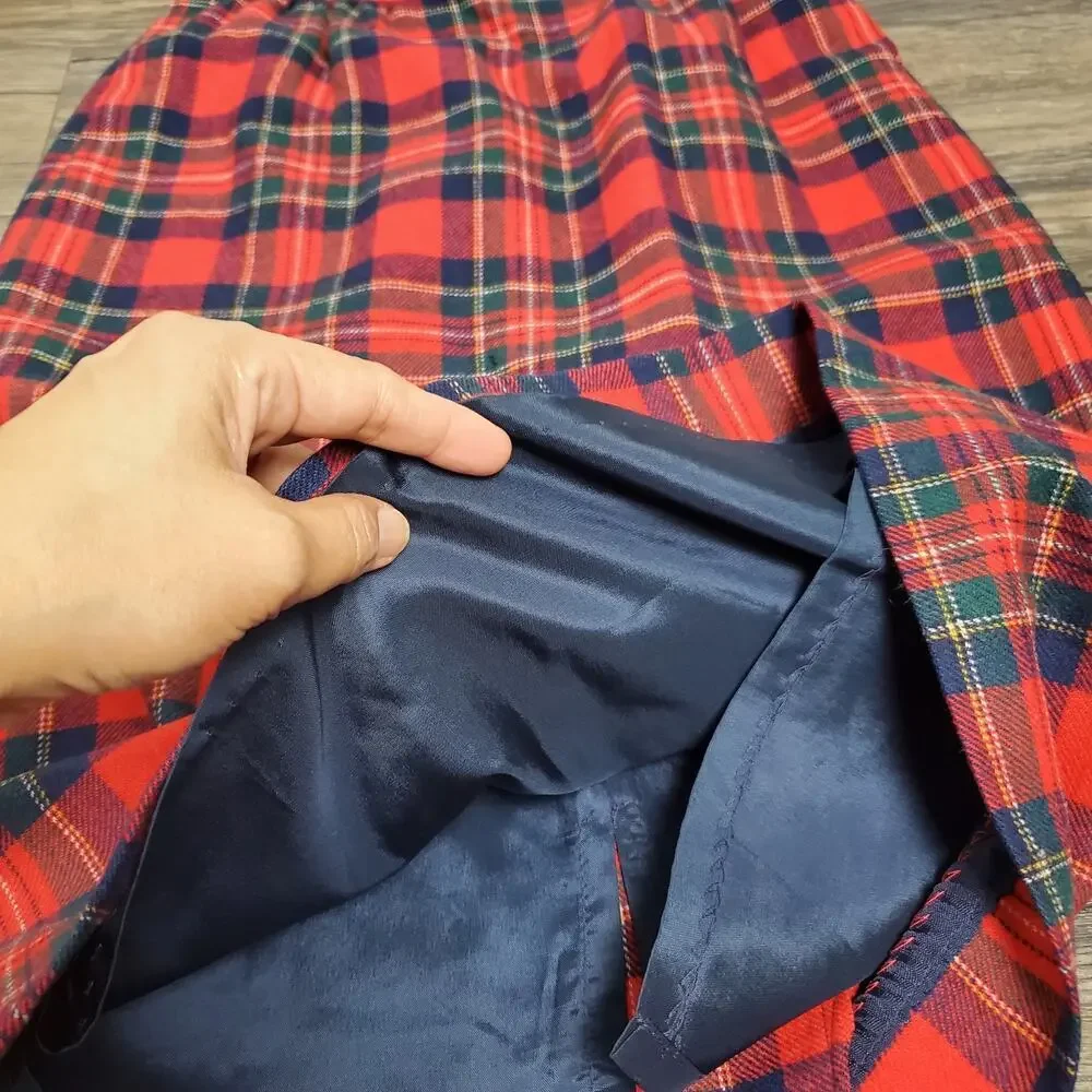 Vintage Pendleton Royal Stewart Plaid Wool Skirt 6 Red Tartan Classic Academia